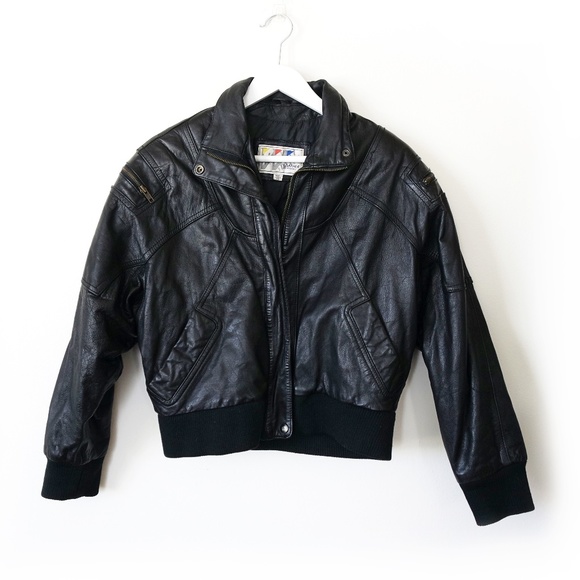 Wilsons Leather Jackets & Blazers - Wilsons Leather | Vintage 80's bomber jacket black